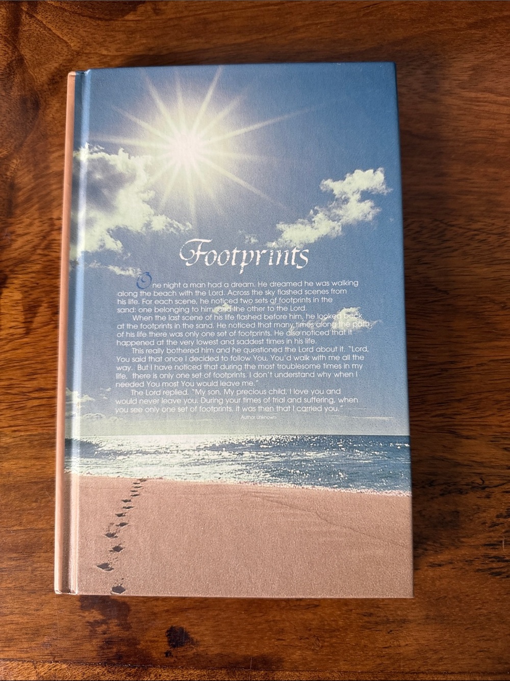 Footprints Hardcover Inspirational Journal - Blue Sky & Sandy Beach Cover